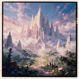 kodak portra 8 0 0, infinitely detailed hd scenery ambience from nier automata, dream design, relief concept, majestic dream scenery detailed magic