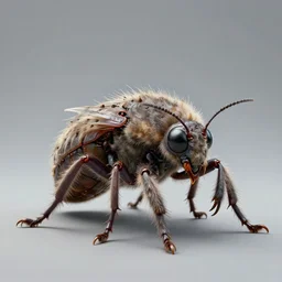 a 1 7 0 0 s bestiary of a unique biomechanical hairy alien insect, cross section, detailed descriptions pointing to parts, 3 d sketch, number measurements, colored, detailed