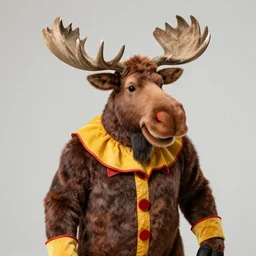 realistic moose dressed as a clown - n 9