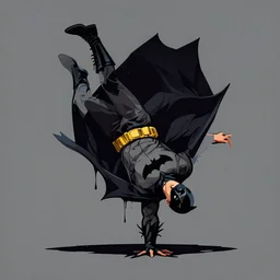 vector art of batman breakdancing, dripping paint