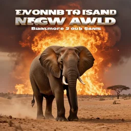 photo of a elephant in the middle of a desert fire storm, 4 k, hdr, smooth, sharp focus, high resolution, award - winning photo