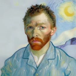 a portrait of malcolm turnbal in van gogh style