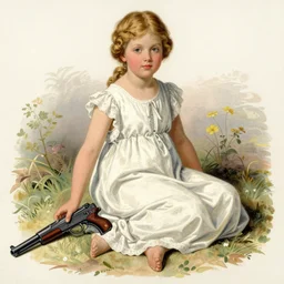 a walther caspari illustartion in lustige blatter in 1 8 9 9 of a young goddess sitting on a conical pile of small skulls with huge flowers on tall stalks behind her, black and white pen an ink drawing