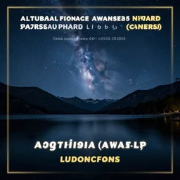 photo of a lake at night with bright stars with mountains in the background, landscape, beautiful, elegant, award winning photograph, highly detailed, high resolution photo, cinematic lighting, trending on artstation, 8 k