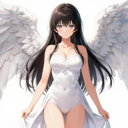 full - body manga angel, upper body highly detailed illustration, beautiful face and eyes, pixiv gelbooru danbooru