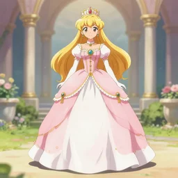 of a full body portrait of a anime princess