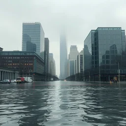 glass city flooded with water