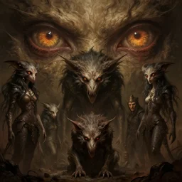 epic professional digital art of hungry eyes, ambient tan light, painted, mysterious, cinematic, terrifying animals, eerie, gothic, detailed, intricate, grand, leesha hannigan, wayne haag, reyna rochin, ignacio fernandez rios, mark ryden, van herpen, artstation, cgsociety, stunning, gorgeous, wlop,!! epic!!