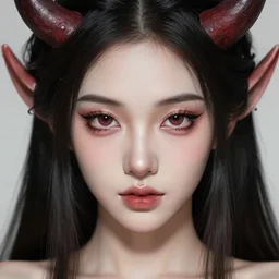 character concept art of an anime demon goddess | | cute - fine - face, pretty face, fangs, realistic shaded perfect face, fine details by realistic shaded lighting poster by ilya kuvshinov katsuhiro otomo, magali villeneuve, artgerm, jeremy lipkin and michael garmash and rob rey