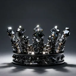 royal crown made out of obsidian, photorealistic, high definition
