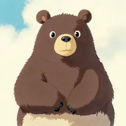 a bear drawn by studio ghibli, hayao miyazaki