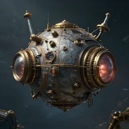 photo of a steampunk space habitat