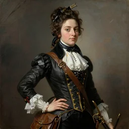 steampunk marianne from the french revolution, painting, eugene delacroix