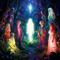 somber astral gardens with bright glowing souls, highly detailed, bright neon colors, cinematic, synthwave, tim white, vladimir kush, bruce pennington, boris vallejo, chris foss, michael whelan, lisa frank, bob eggleton, alfred kelsner, kubrick