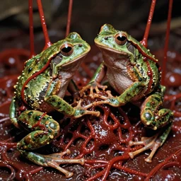 frogs body horror directed by david cronenberg, limb mutations, swollen veins, red flesh strings, cinestill 8 0 0 t, 1 9 8 0 s movie still, film grain