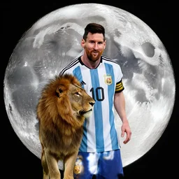 Lionel Messi on the moon