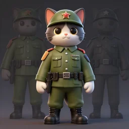 a character illustration of an anthropomorphic cat soldier, a 3 d render of an anthropomorphic cat soldier, stephen gammell, by jack gaughan, by george ault, by victo ngai