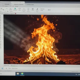 spreadsheet on fire