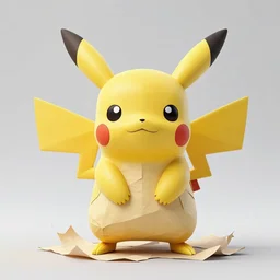 Pikachu Sculpture made out of Papyrus