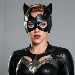 , , Scarlett Johansson dressed as cat woman ,, Dramatic, Edge, Good, Infused, Backlight, De-Noise, VFX, insanely detailed and intricate, hypermaximalist, facial ,elegant, ornate, hyper realistic,