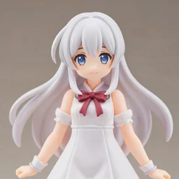a japanese princess young lady, with white hair and bangs!!!! AYAKA, An anime Nendoroid of [Character Here], figurine, detailed product photo