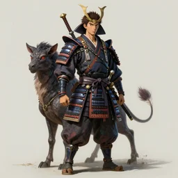 a full body portrait of a alien creature samurai devil animal illustrated by miyazaki by karol bak, james jean, tom bagshaw, rococo, sharp focus, trending on artstation, cinematic lighting, hyper realism, octane render, 8 k, hyper detailed, vivid, ultra detailed, highly detailed