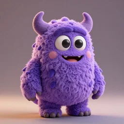 a 3D render of a cute purple monster made out of wool, digital art, highly detailed, warm lighting, unreal engine 5, octane render, artgern, trending on artstation, Pixar, by John Coltrane and Marc Simonetti, Manic, inspired by Greg rutkowski
