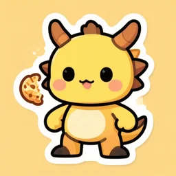 cute miss mascot tyranocif tyranocif tyranitar food sticker art, cronobreaker, beeple game icon