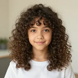 cute girl with curly drill hair