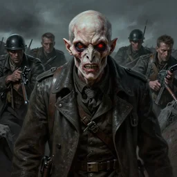 portrait of a fallout ghoul during world - war - one fighting in the trenches, horror, grim - lighting, high - contrast, intricate, elegant, highly detailed, centered, digital painting, artstation, concept art, smooth, sharp focus, illustration, artgerm, tomasz alen kopera, peter mohrbacher, donato giancola, joseph christian leyendecker, wlop, boris vallejo
