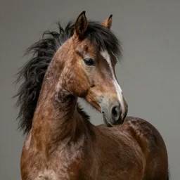 portrait of a cuddly equine alien creature by Priscilla Roberts