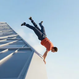 parkour fail, falling from high building pov
