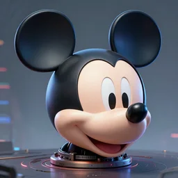 the repairing of mickey mouse head, cyberpunk art, tranding on artstation, cgsociety, dystopian art, reimagined by industrial light and magic, concept art