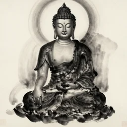 a beautiful clothed in black ink budha by la _ _ _ aura and laura h. rubin
