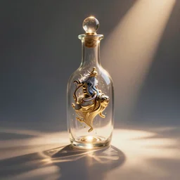 a genie coming out of his bottle, specular lighting