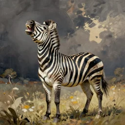 laughing zebra. art by felice casorati