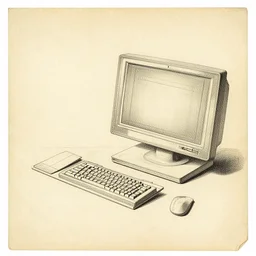 computer assemble plan from 1800 on old yellow paper