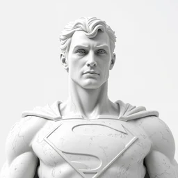 statue of superman by michelangelo bust, white natural marble, sub scatter surface sss raytracing, octane render, unreal engine