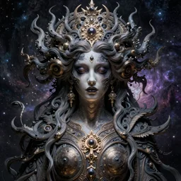 ultra realistic, cosmic goddess, intricate details, eerie, awakening, artstation, atmospheric, highly detailed, photorealistic, hyperrealism, 8k, art by artgerm and  greg rutkowski and alphonse mucha