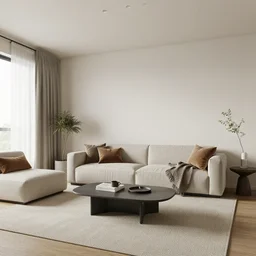 3 d low quality render of a livingroom