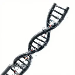 dna string turning into racing suspension coil air bubbles, tattoo design, ultra high resolution photo on white background