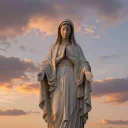 sunset clouds ( 1 0 ) in shape of a giant virgin mary statue face