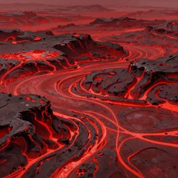 red themed mashup lava landscape, miyazaki style, cinematic, die hard, marvel, disney, indie, highly detailed, featured on artstation, highly detailed, abstract