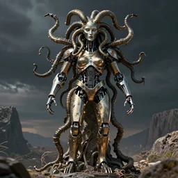 a futuristic robotic mythological gorgon artstation