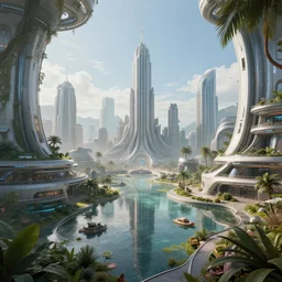 futuristic paradise, hyperdetailed, high detail, real life picture, realistic, 8 k, hyperreal, futuristic, 3 0 9 0 ti