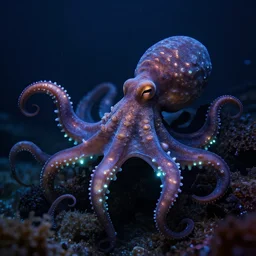 🐙 bioluminescence, cinematic ultra hd