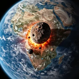 asteroid impact on Earth captured just at first contact