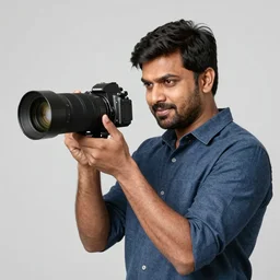 average indian man, shot with anamorphic lens