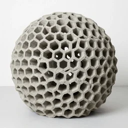 concrete tetrapod made in small honeycomb in tara donovan style