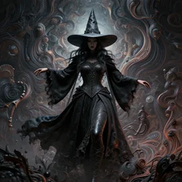 witch, hyper detailed, flowing background, intricate and detailed, trippy, 8 k, octane render